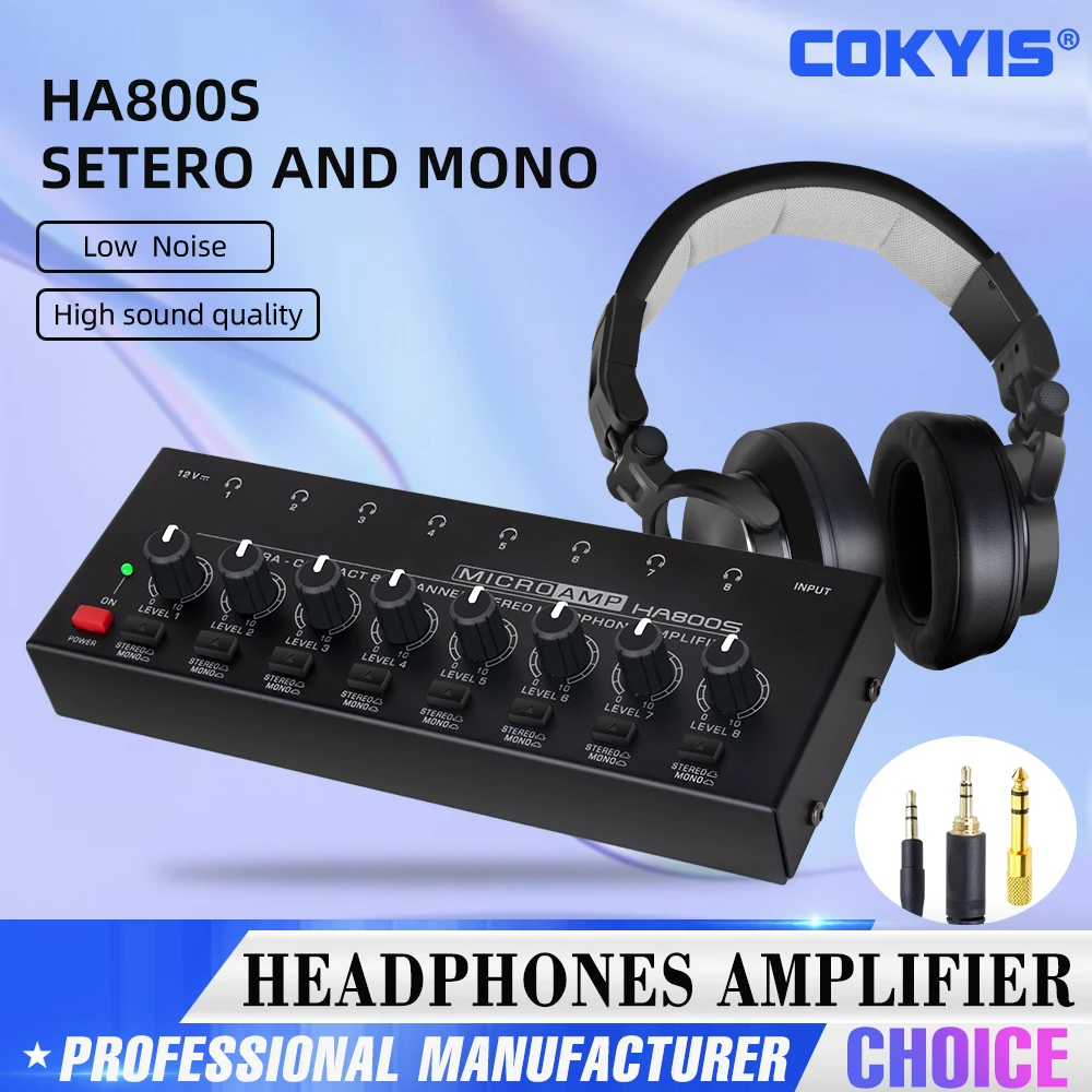 

Wired over-ear headphones studio DJ headphones professional monitoring HA800S headphone amplifier performance recording HA800