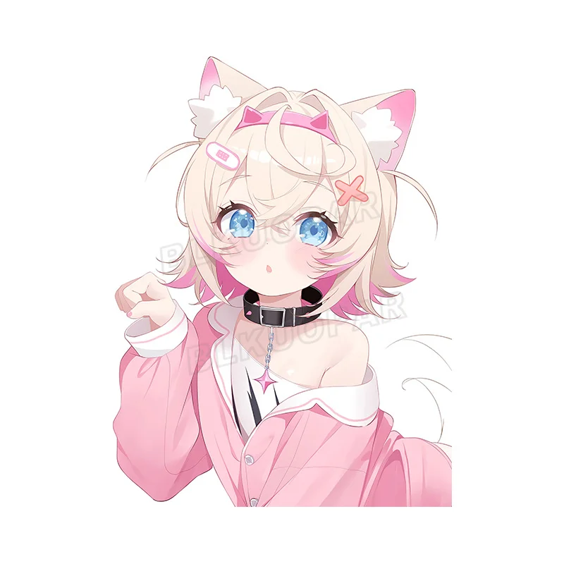 

1 шт. водонепроницаемая виниловая наклейка Kawaii Neko Girl – розовая наклейка с аниме-девушкой-кошкой для чехлов, ноутбуков и декора автомобиля