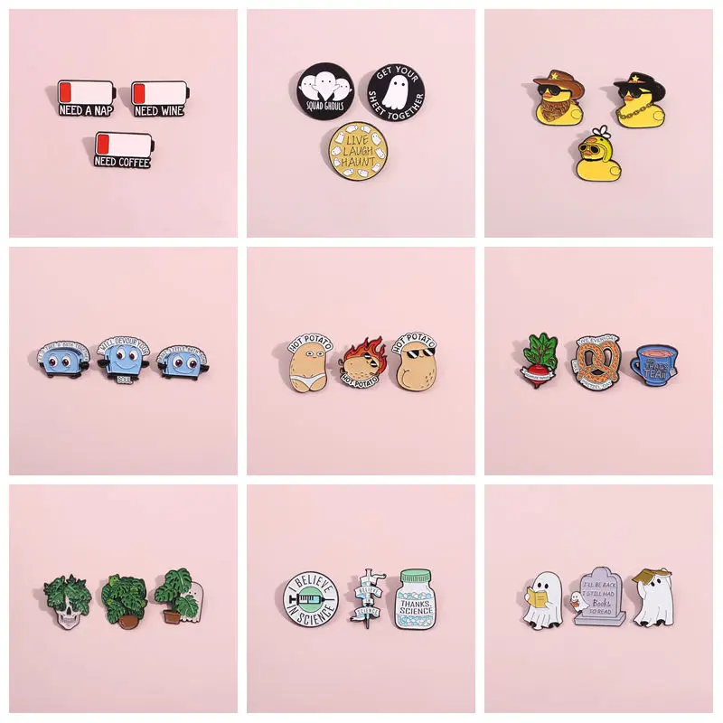 Suspense Fantasy Adventure Movie Emaille Pins 3–5 Teile/satz 80er Jahre klassische Comic Broschen Revers Abzeichen Sammlung Schmuck Geschenk für Fans
