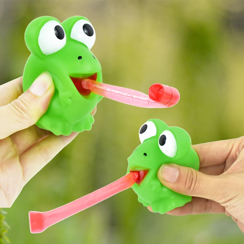 1pc Funny Squeeze Frog Dinosaur Mouth Tongue Game Kids Favors Relieve Stress Fidget Toys Wedding Birthday Christmas Party Gifts