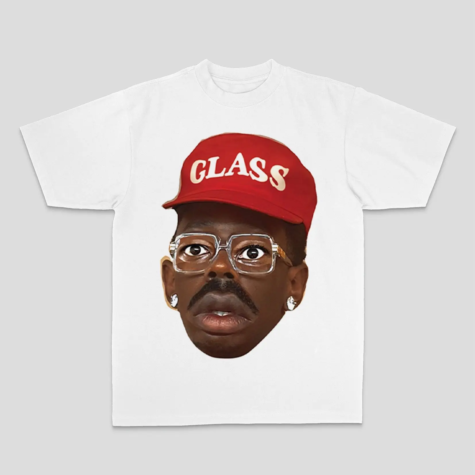 T-shirt graphique Rap Singer, marque tendance hip-hop urbaine, coupe ample à col rond et manches courtes, style unisexe
