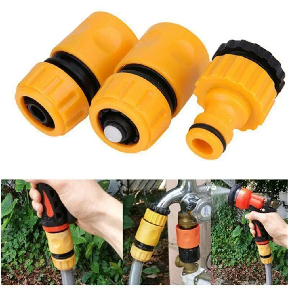 European Standard 1/2 Water Pipe Joint New Material ABS 4-point Water Stop Nipple 3-in-1 Set of Water Gun Quick Connector