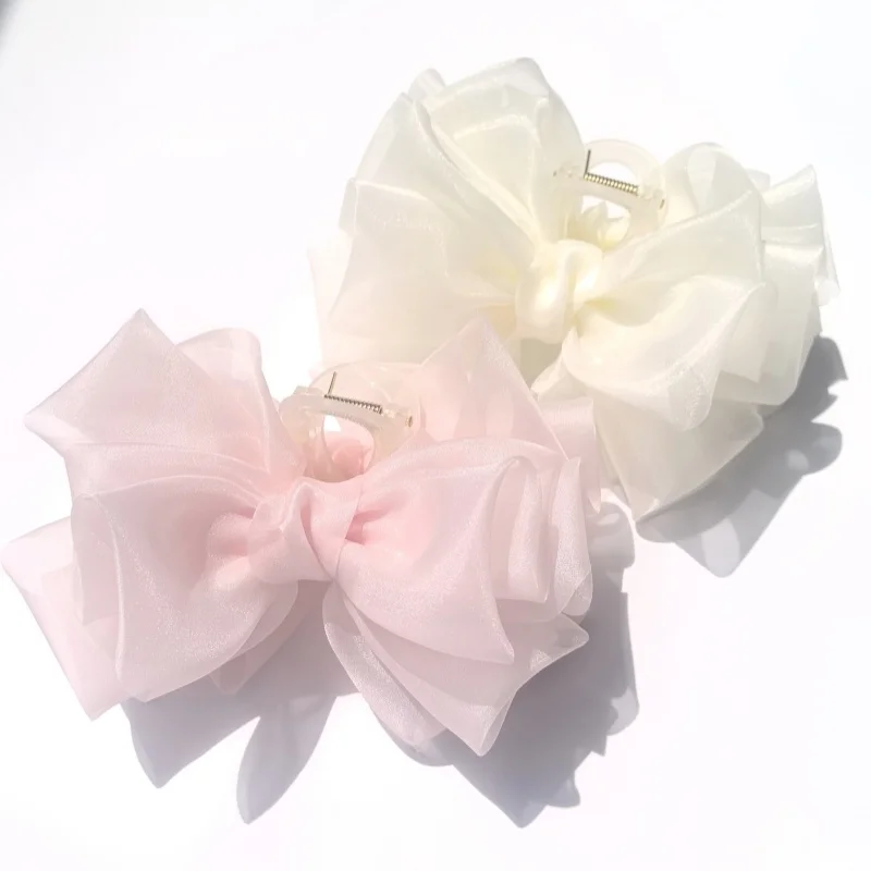 Große Schmetterlings-Haarspange: Schickes Haar-Accessoire für den High-End-Stil – Frühling/Sommer Organza-Haarklammer, Atemberaubende Haifischklammer – Detail 9