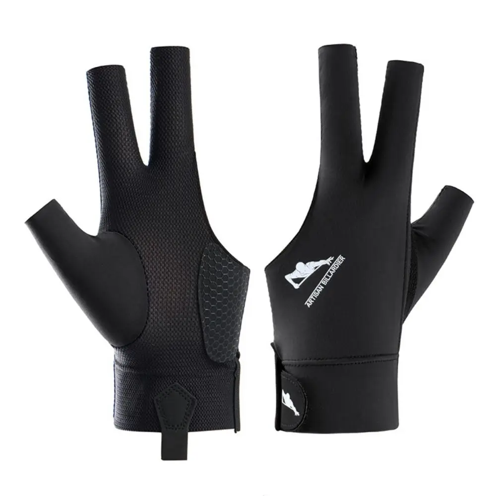 Guantes de billar elásticos para hombre, resistentes al desgaste, antisudor, tres dedos, alta elasticidad, profesional, abierto, 3 dedos