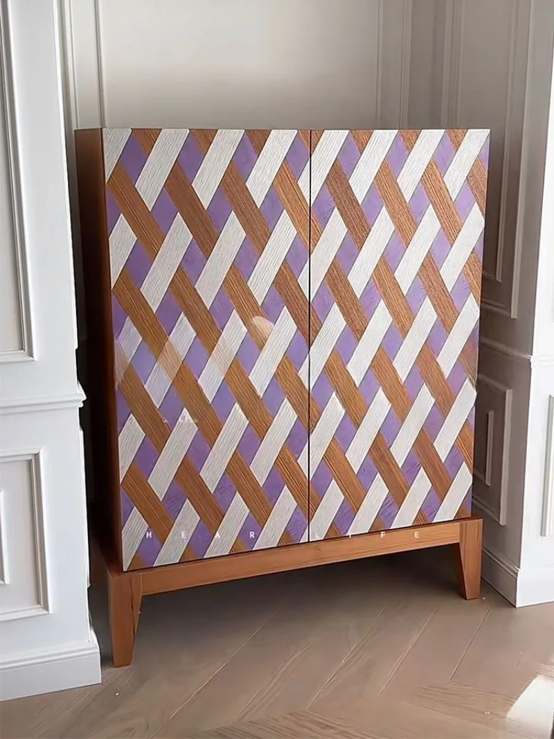 خزانة طلاء نموذجية للغرفة، خزانة ديكور بسيطة من الخشب الصلب، خزانة جانبية لتناول الطعام، خزانة غرفة المعيشة #5