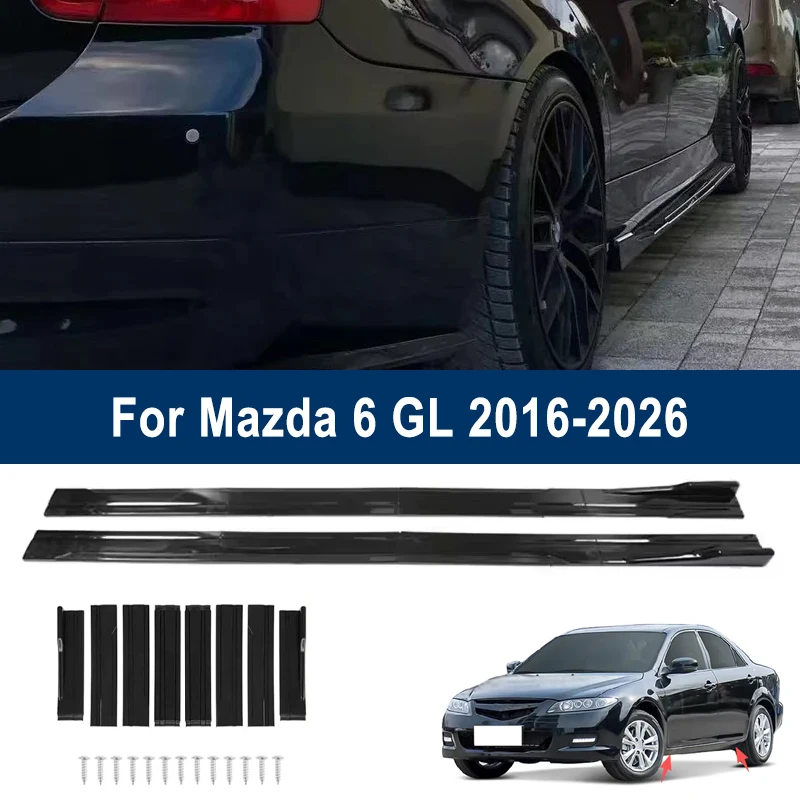 

For Mazda 6 GL 2016-2026 2017 2018 Car Side Skirt Splitters Extended Side Spoiler Sport Body Kit Bumper Lip Modified Parts 8Pcs