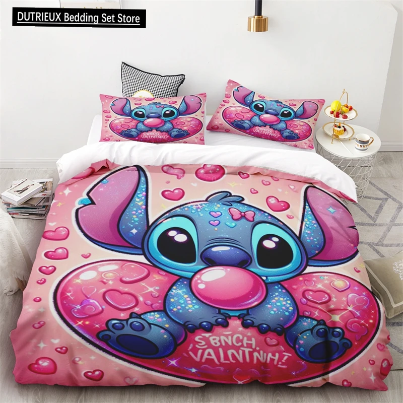 

Duvet Cover Cute Stitch Children's Adult Bedding Set One Duvet Cover Two Pillowcases Single Double Bed Size No Padding Inside