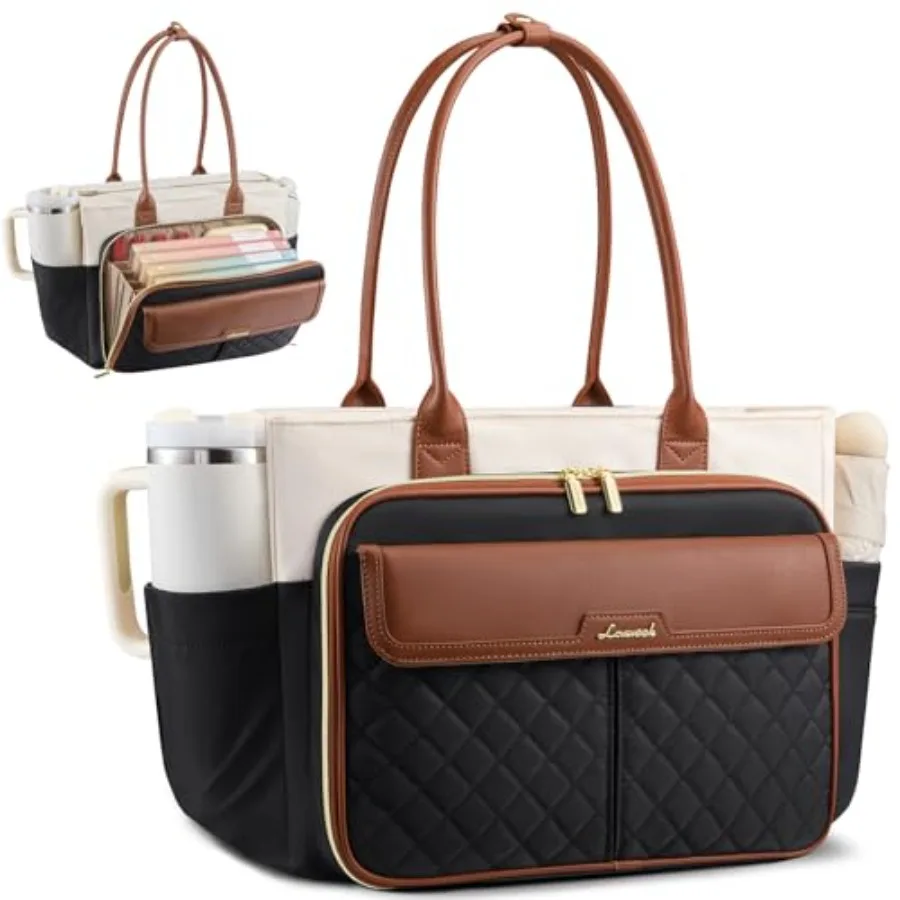 

LOVEVOOK Teacher Tote Bag for Women, Laptop Bag Briefcase Accordion File Pocket, Nurse Handbag for Work, Travel, College 40oz C