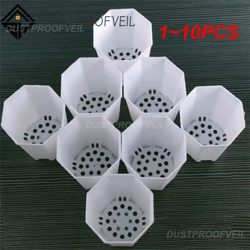 

1~10PCS Flower Plate Minimalist Thickened Small Polygonal With Tray Planters Garden Pot White Durable Octagonal Garden Supplies