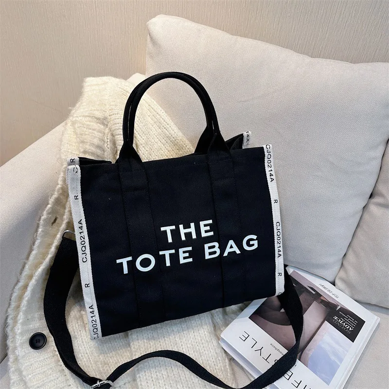 

Women's Tote Bags New canvas minimalist letter commuter skew bag Simple Outdoor Leisure Large -capacity Shoulder bag