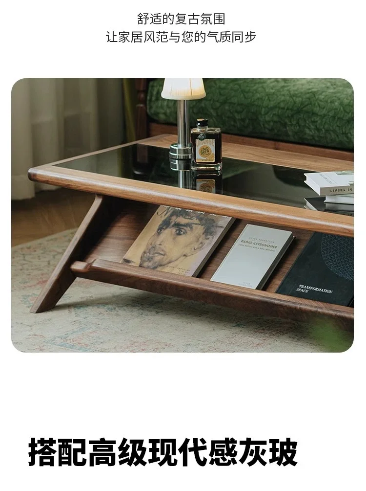 North American black walnut home modern simple solid wood tea table