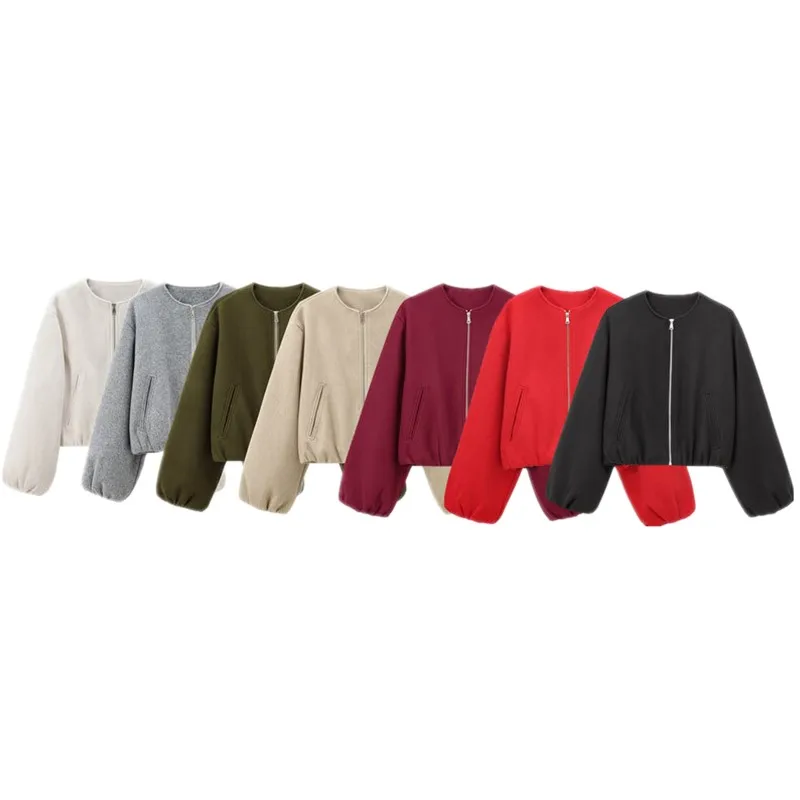 

Fall 2024 Women's Loose Basic Long Sve White Jaet Versatile Outerwear New Arrival Faionable Versatile White Jaet