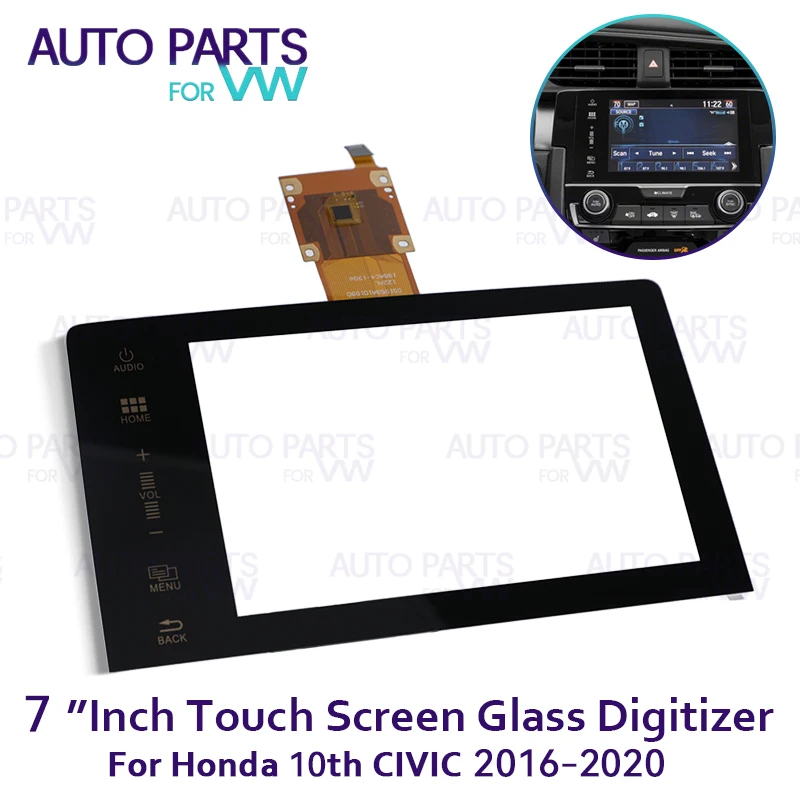 

7 Inch Touch Screen Glass Digitizer 14 Pins For Honda Civic 10th 2016-2020 Car Radio DVD Player GPS Navigation