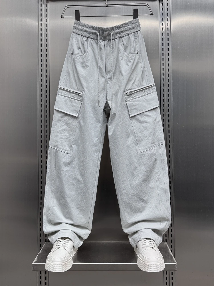 

Trendy American Style Loose Fit Work Pants Outdoor Sports Quick Dry Pocket High End Knife Youth Casual Straight Leg Trou...