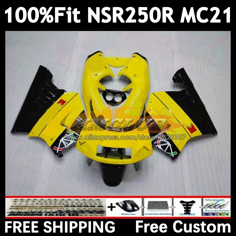 Injection For HONDA NSR 250 MC21 PGM3 NSR250R 90 91 92 light yellow 93 94No.11 NSR250 R RR NSR 250R 1990 1991 1992 1993 Fairing