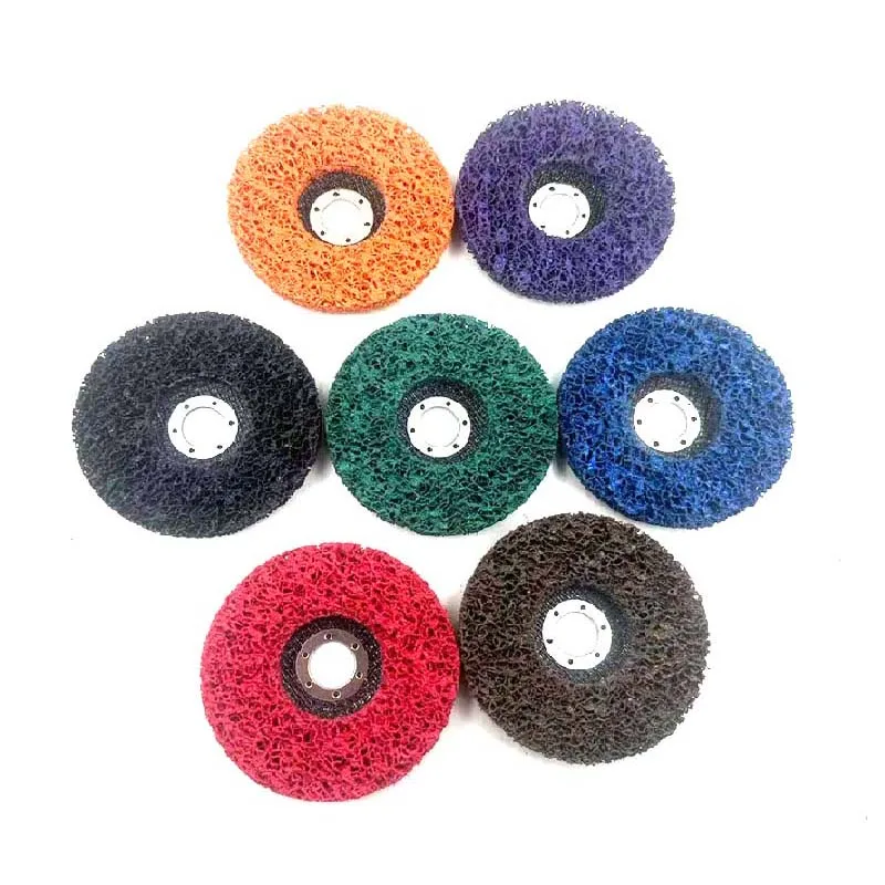 

5 упаковок, 4/4,5/5 дюймов, черный/фиолетовый/синий/зеленый/красный дисковый круг для угловых шлифовальных машин, чистые диски, удаление ржавчины, окисление краски