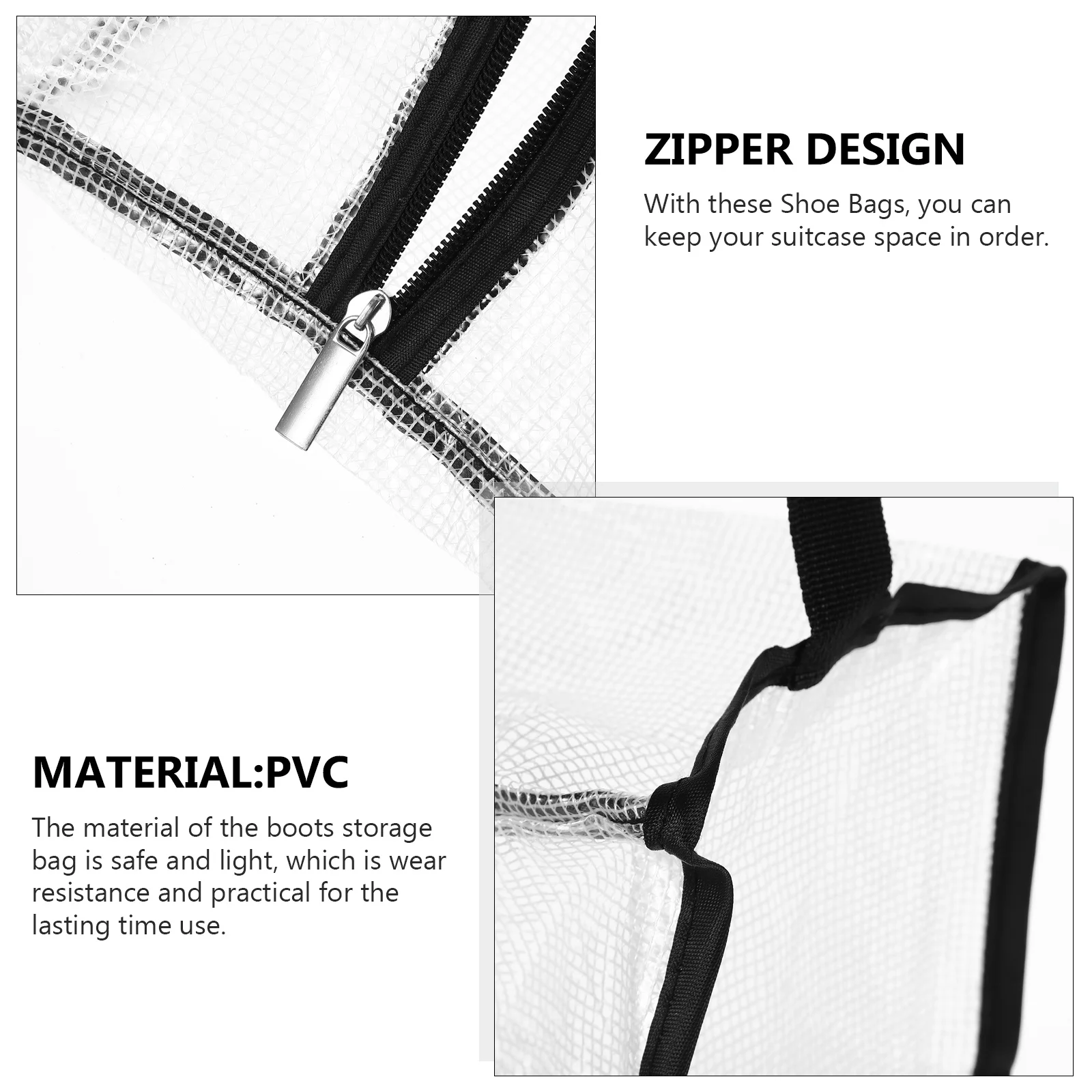 

Zipper Shoe Bag Practical Boots Pouch for Clean and Organized Luggage Boots Storage Bag Multifunctional Handbag