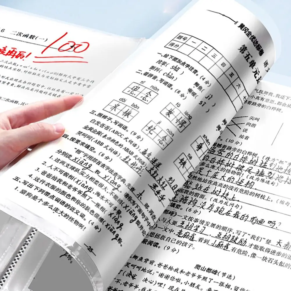 Animal Pattern Storage Booklet 30/40/60 Pages Large Capacity Archives Bag Test Paper Storage Organizer School Office