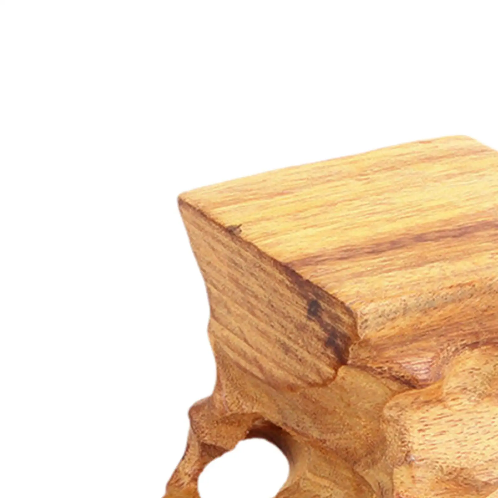 Retro Wooden Base Creative Solid Wood Clay Pot Stand Ornaments Display Stand