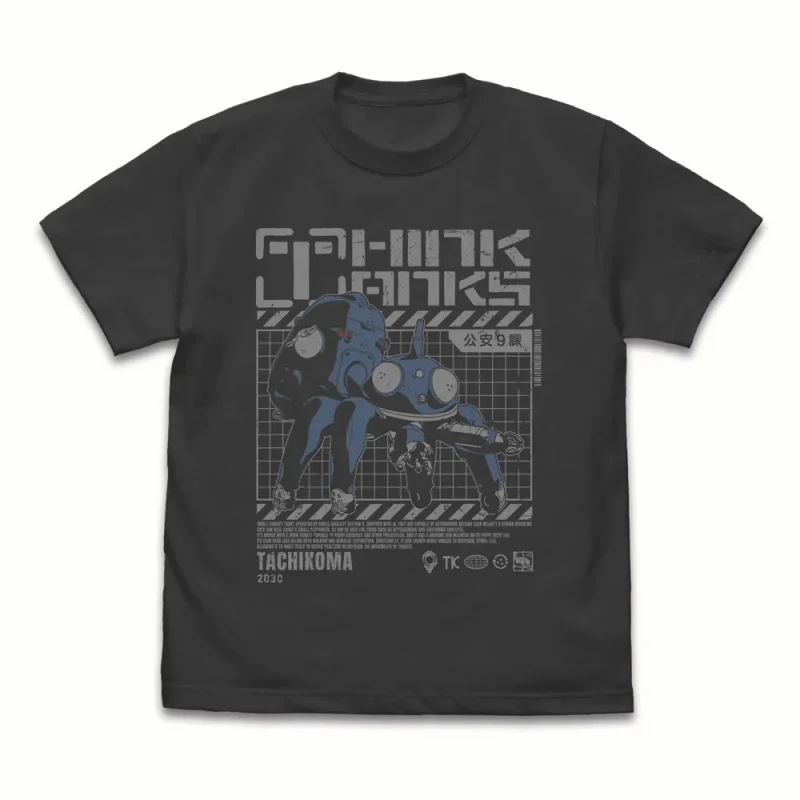 

Ghost in the Shell Stand Alone Complex Anime T Shirt Cyberpunk Tachikoma Graphic Tee 0611 Sci-Fi Aesthetic Y2K clothes S-6XL