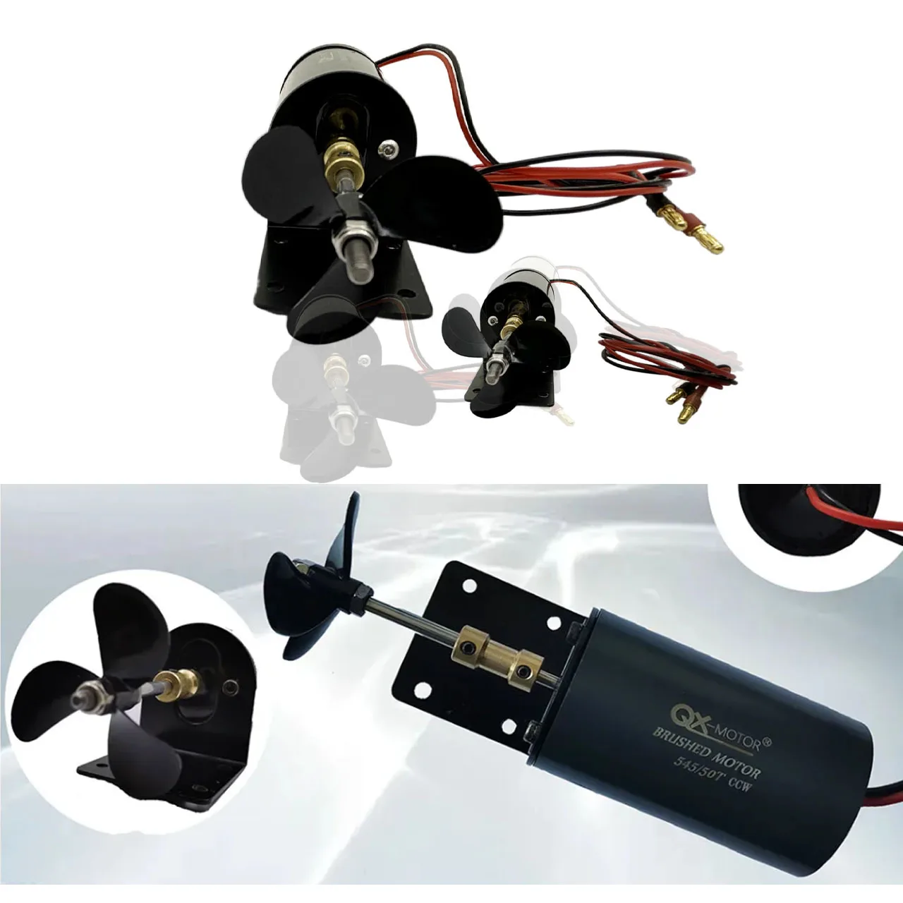 545/50T CW/CCW Underwater Propeller with Brushed Motor for Duck/Unmanned/Remote Control/Trawler gn QX-MOTOR