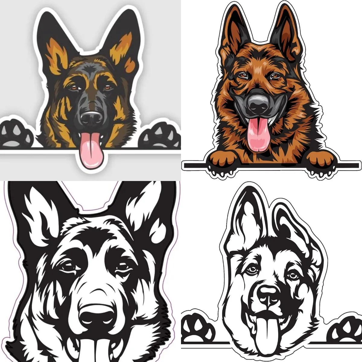 

German Shepherd Decal Funny Peeking Smiling Dog Car Laptop Van Trucks Motorcycle Bumper Window