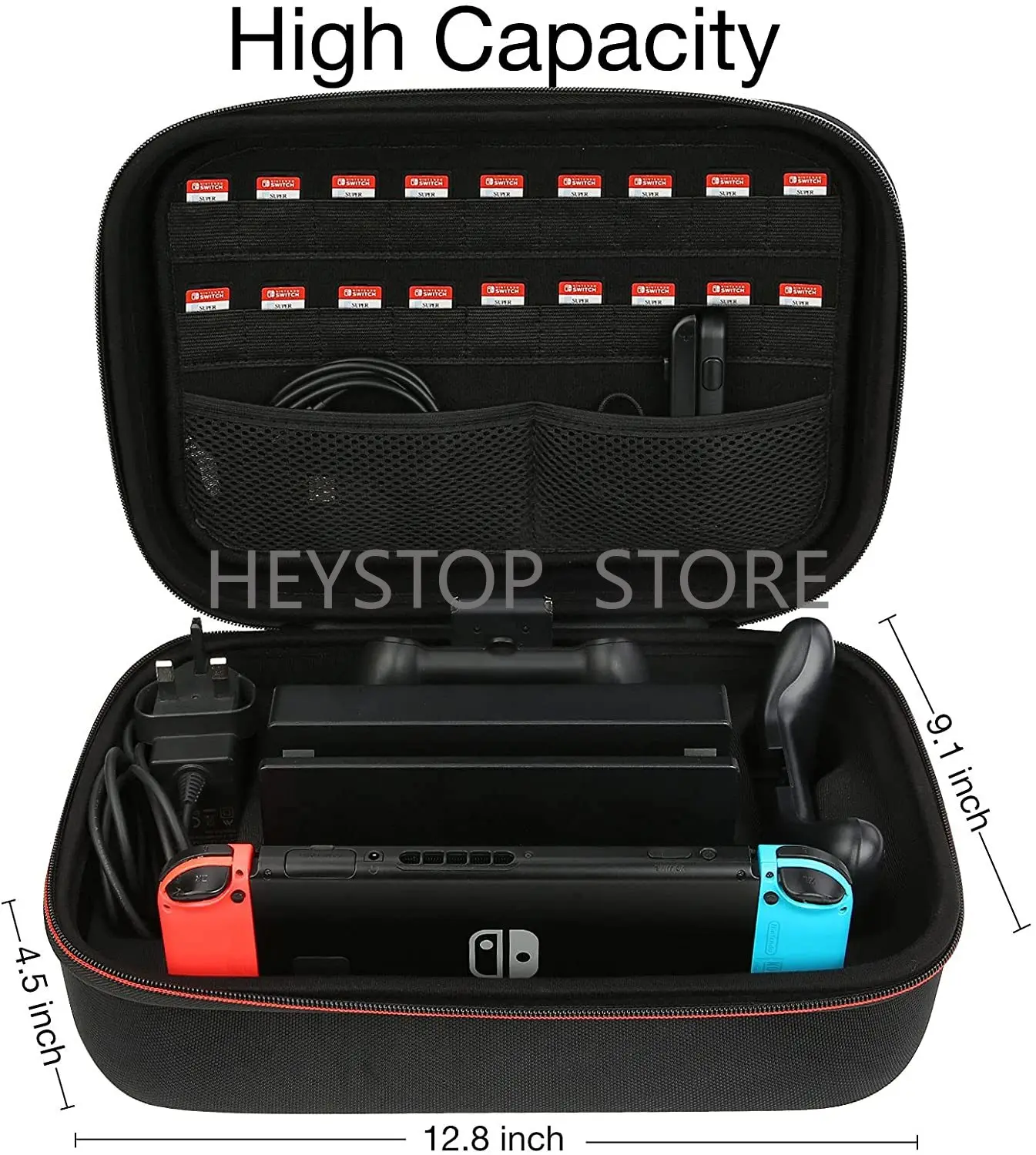 HEYSTOP Carrying Storage Case Compatible with Nintendo Switch/Switch OLED Model, Switch Case with Protective Travel Carrying Bag