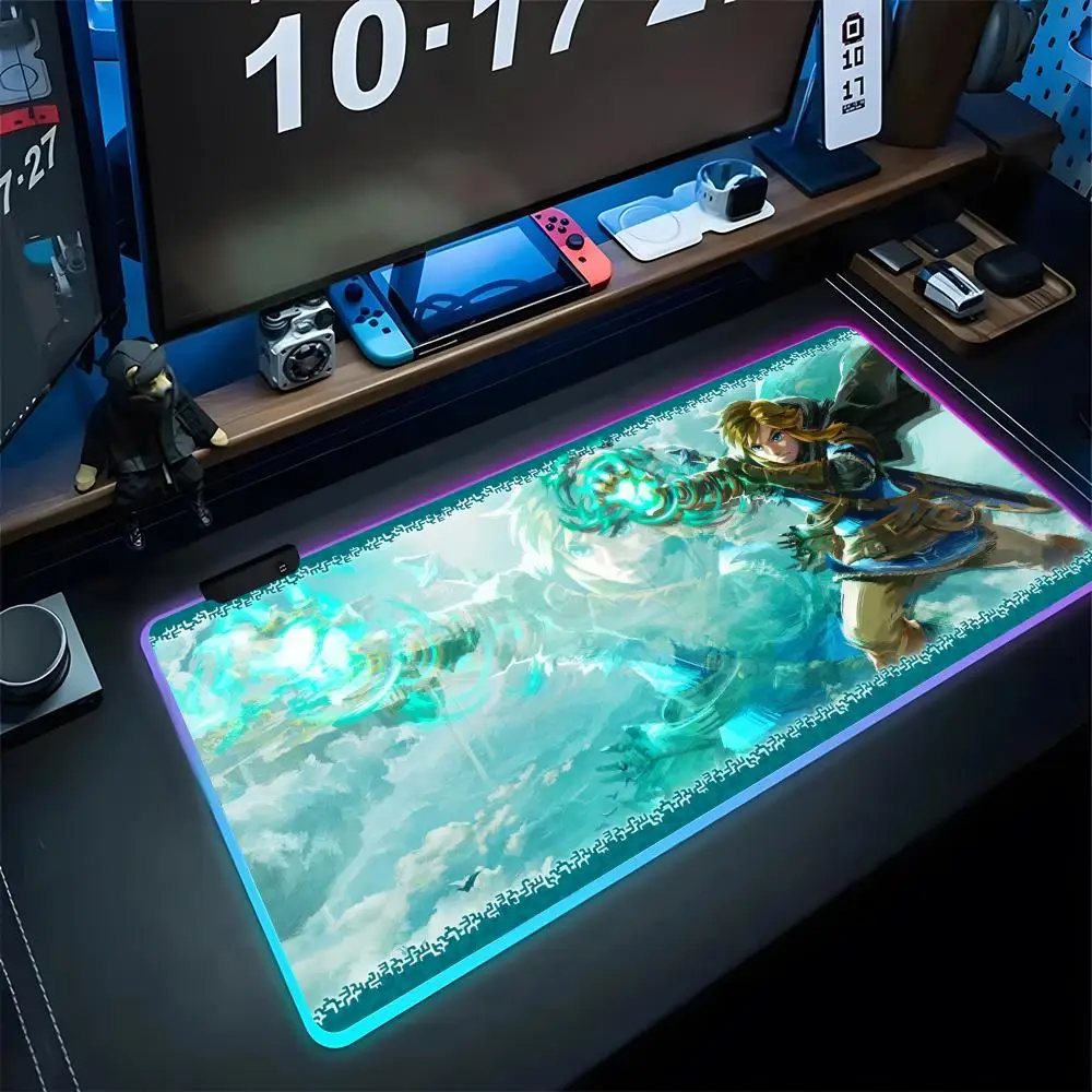 The L-LegendS of ZeldaES Mouse Pad Gaming LED 700x300 Mouse Mat Mousemats Table video game Pads PC Desk Mat RGB Keyboard Mat XXL