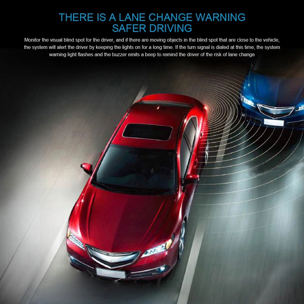 

Blind Spot Monitoring System IP67 Waterproof Blind Spot Sensor Assist Lane Changing Radar Monitor Kit Ultrasonic Warning System