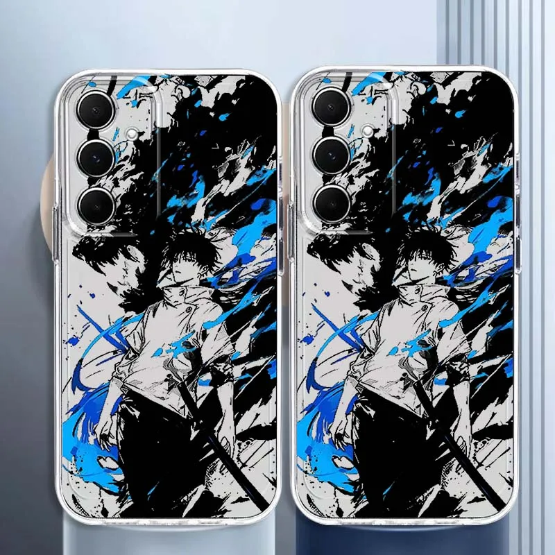Jujutsu Kaisen أنيمي لسامسونج غالاكسي A73 A72 A71 A55 A54 A53 A52 A51 A33 A25 A22 A15 A14 A05 بولي TPU حافظة هاتف شفافة #4
