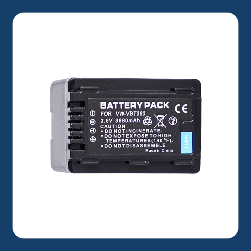 

Replacement Battery VW VBT380 High Capacity Li ion 3900mAh 3.6V for Panasonic HC WX970 870 W850 V720 V520 V270 Camcorder Safe