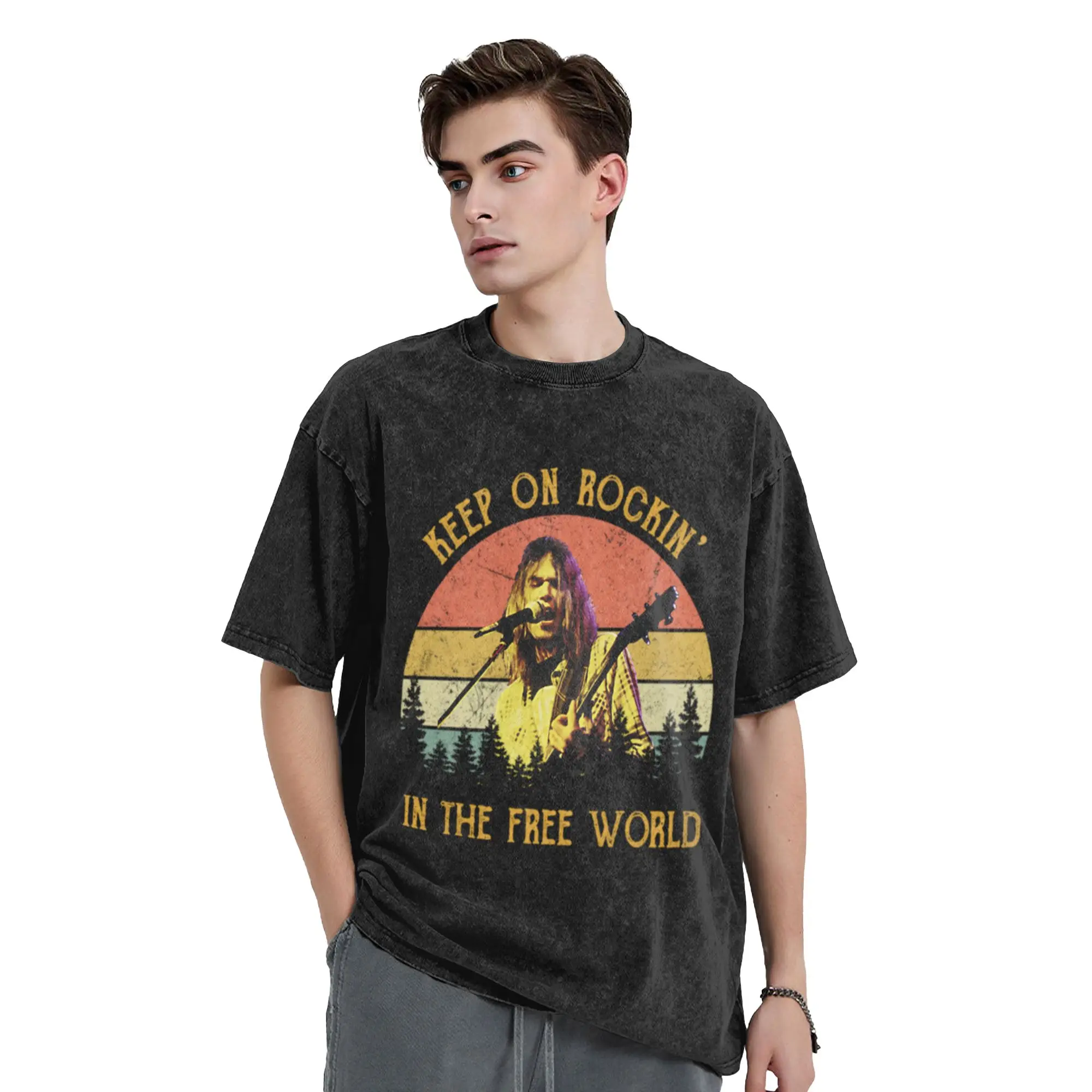 More Then Awesome Top Selling In The Free World Vintage Outfit Men A T-Shirt Oversized Short Sleeve Cotton Tees Tops