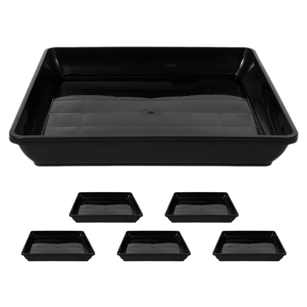 

6pcs Flower Pot Tray Square Plastic Saucer For Plants Water Catcher Drainage Base Outdoor Indoor Planter Plate Garden Decor