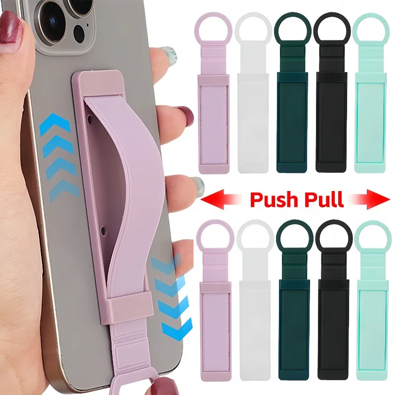 

Phone Holder Finger Handle Strap Push Pull Grip Bracket Wrist Band Holder Kickstand Finger Ring Strap for Samsung Xiaomi Iphone