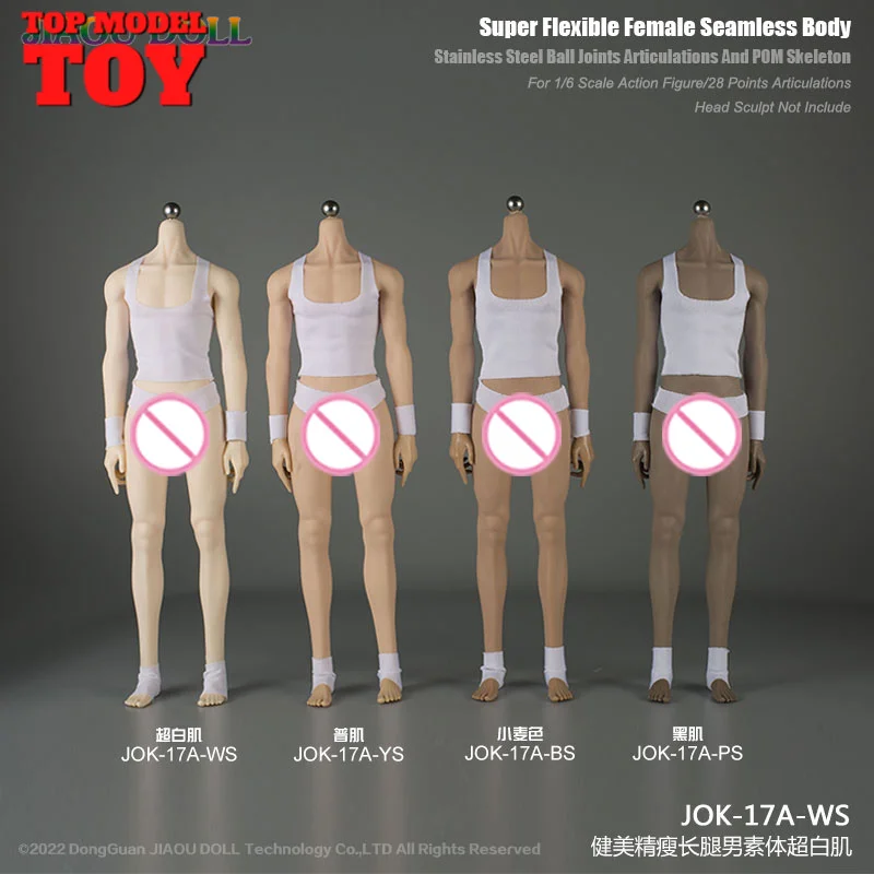 1/6 JIAOU Doll JOK-17A 30cm Detachable Foot Lean Slender Male Seamless Flexible Body Action Figure Doll Model