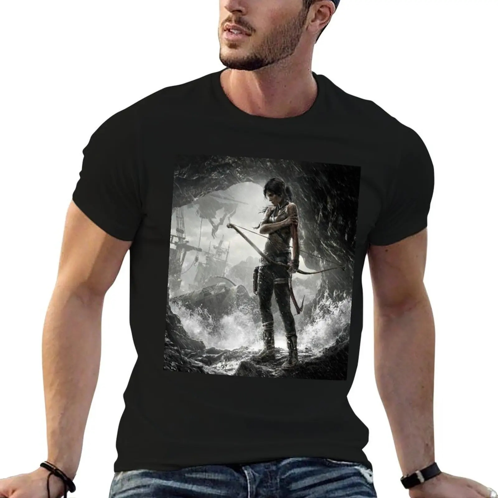 

Tomb Raider T-Shirt black cotton t-shirt plain for man package man t shirt summer funny t shirts man T-shirt