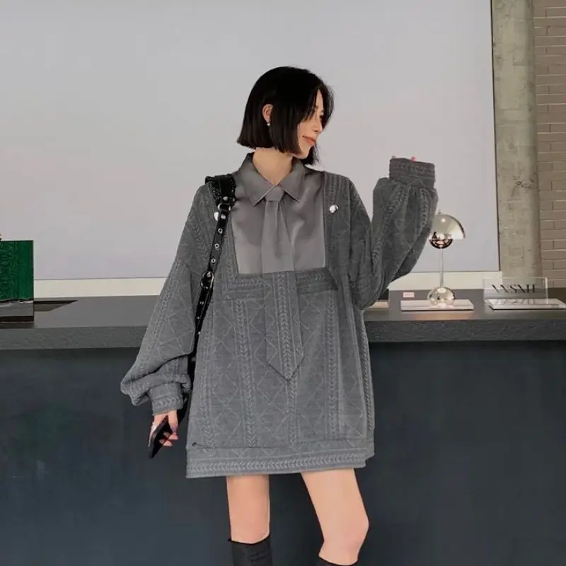 

2024 Winter Style Luxury Loose Splicing Hoodie for Women
