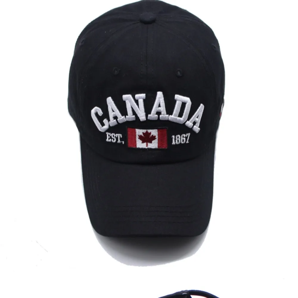 Boné de beisebol ajustável I Love Canada com bandeira impressa de algodão papai chapéu bordado bonés de hip hop