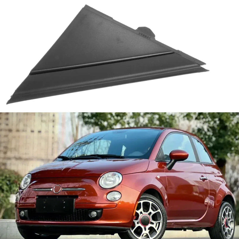 Rear Mirror Triangle Trim Plate Matte Black Door Mirror Flag Cover Moldings for Fiat 500 2012-2019 1SJ85KX7AA 1SD00KX7AA