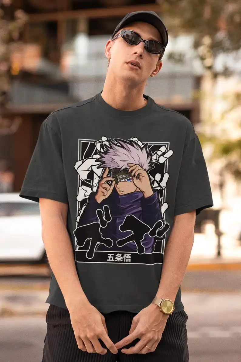 Sorcery Master Anime Unisex T-shirt - Japanese Manga Style, 2020s Era Apparel, Otaku Gift, Japan-Inspired, Cursed Energy, Urban