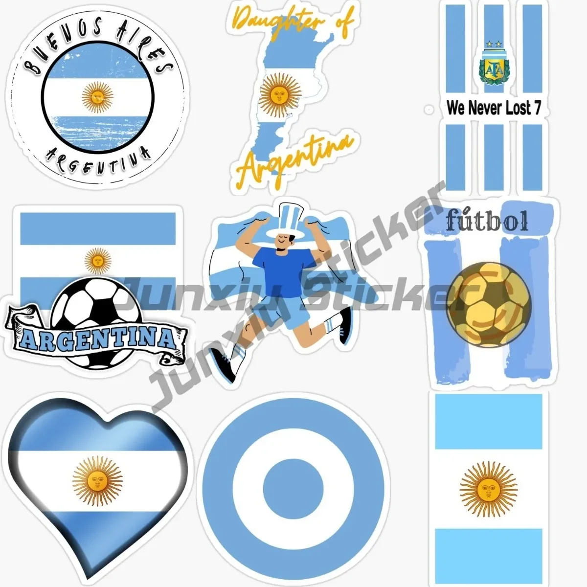 

Argentine Football Flag Map Creating Stickers Motorcycle Helmet Laptop Car Truck Bicycle Van Glass Car PVC Decal Customizable