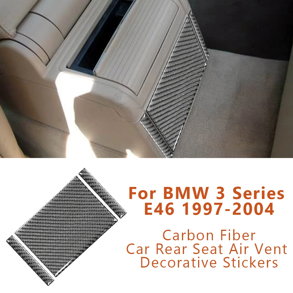 

For BMW 3 Series E46 1997-2004 Carbon Fiber Car Rear Seat Air Exhaust Vent Decorative Stickers Interior Modification Accessories