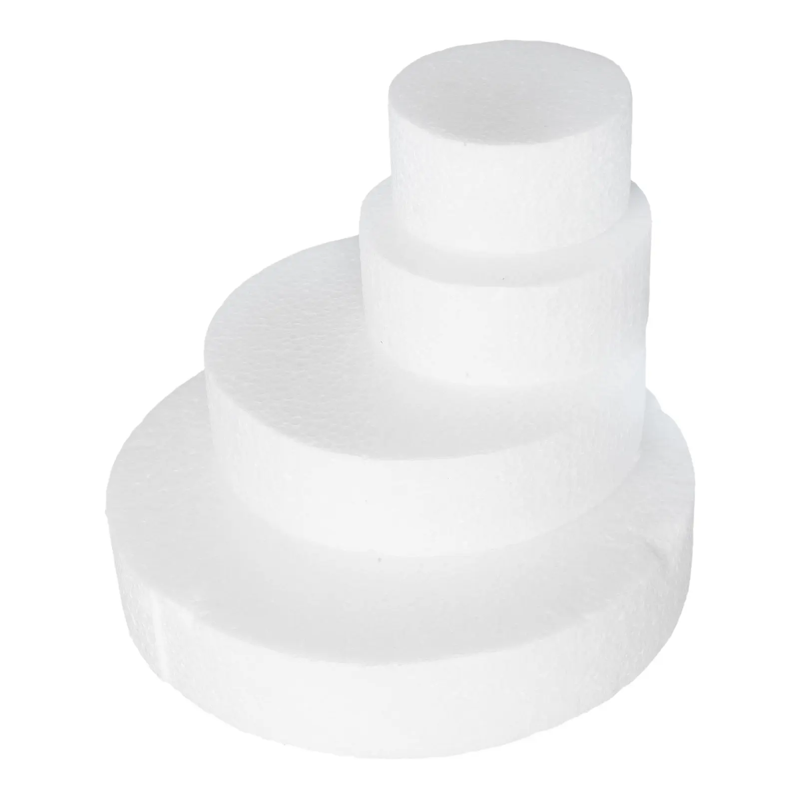 Four Layer Foam Cake Dummies Multi-Tier Round Fake Cake Circles White Decorating Practice Bases for Wedding Birthday Party
