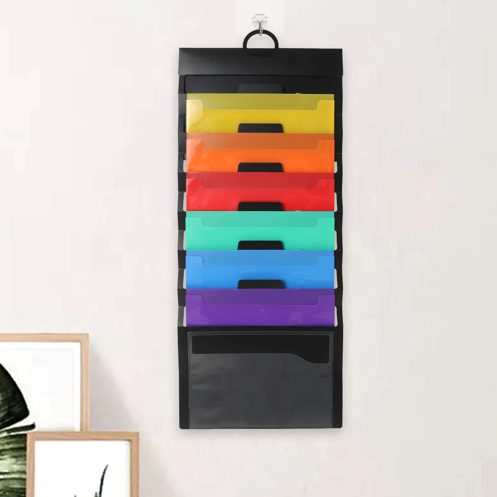 

Portable 6-Layer Accordion File Folder Hanging Wall Mounted File Organizer Large Capacity Document Holder for Office Home