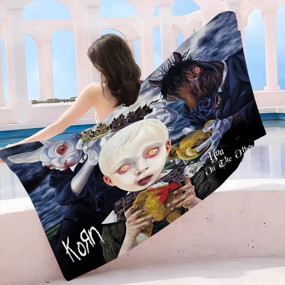 Rock Band Korn Untitled Deluxe Beach Towel Colorful Bath Towels for Girl Microfiber Quick Dry Custom Sand Free Yoga Spa Gym Pool