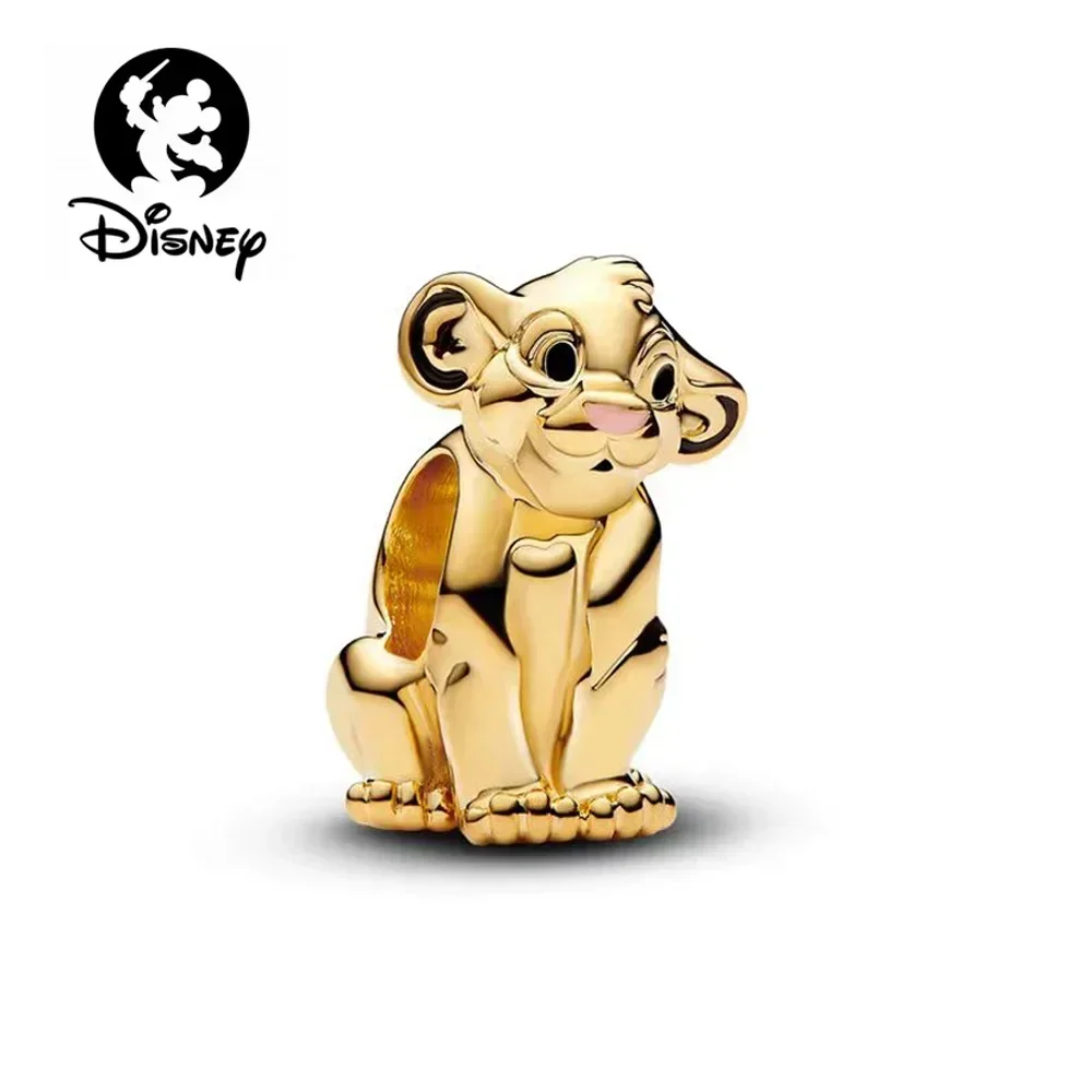 MINISO Disney-Breloques en argent regardé 100% pour femme, perles Simba, le roi discutant, convient au bracelet Pandora original, bijoux à bricoler soi-même, 925