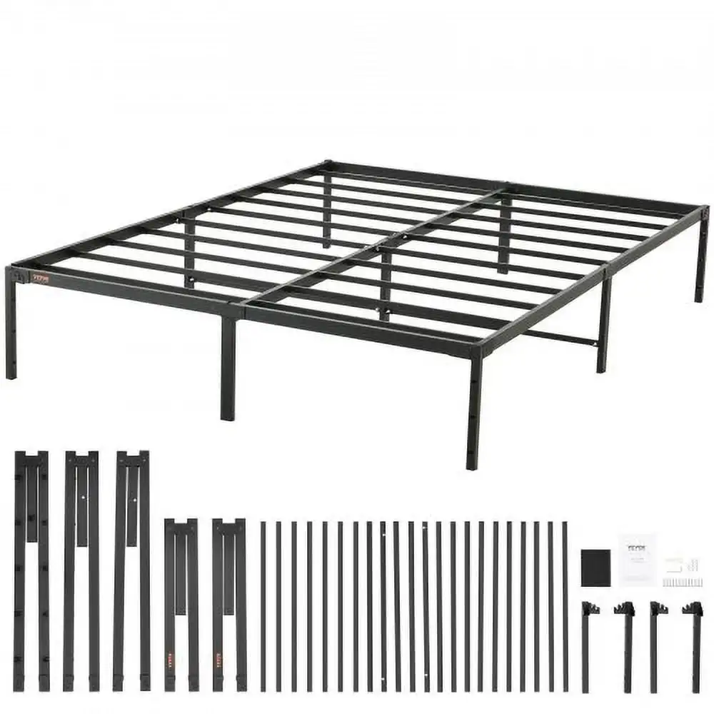 

14 Inch Queen Metal Bed Frame Platform, No Box Spring Needed