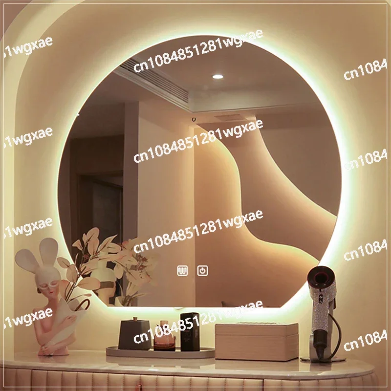 

Semi Circular Wall Mounted Bathroom Mirror with 3 Color Light Anti Fog LED Dressing Table and Makeup Mirror