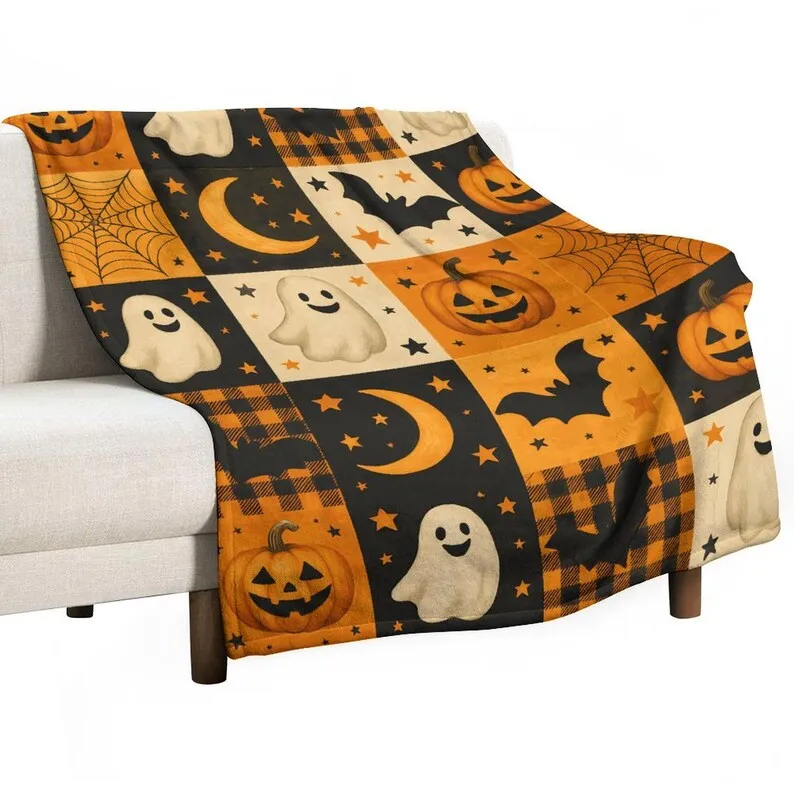 Halloween Flannel Throw Blanket for Bedroom-30