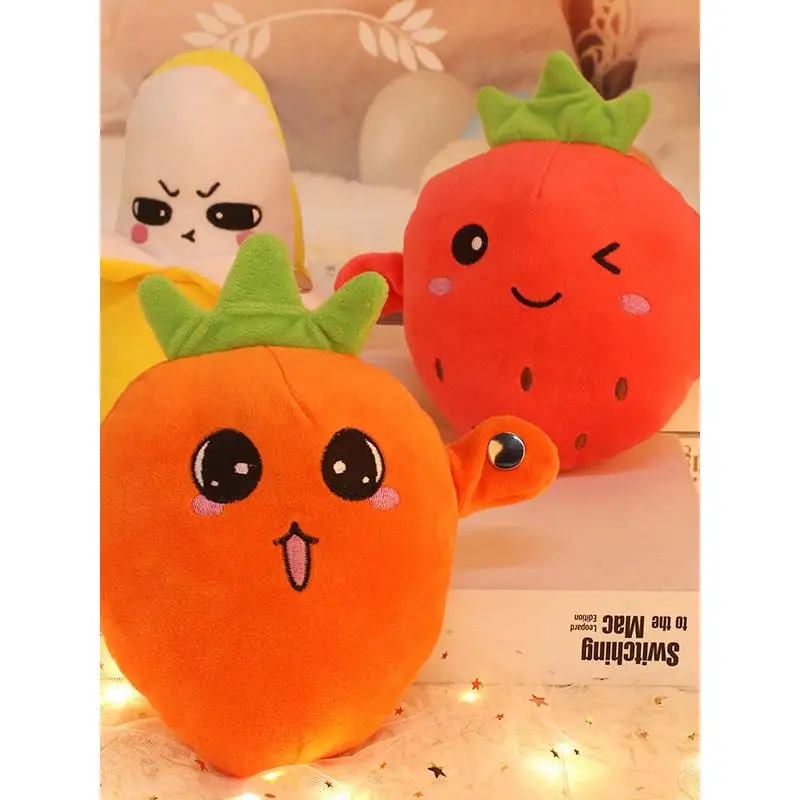 

2025 New Bananas Human Body Induction Drum Toy Soft Plush Girls Friends Doll Children Playable Fruit Music Stuffed Toys
